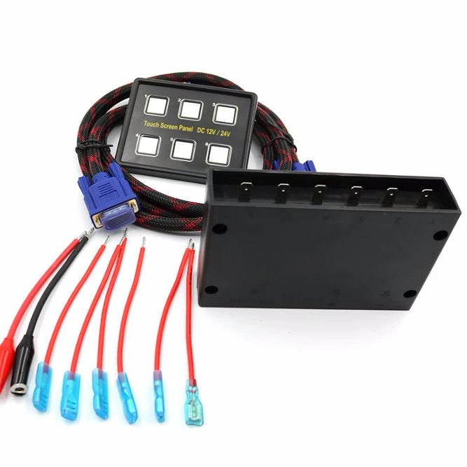 
12V/24V 6 Gang LED Switch Panel Slim Touch Control Panel Box for Car Marine Boat 
