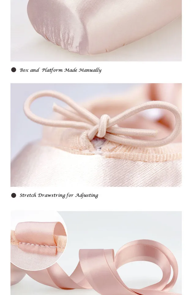 Ballet Pointe Shoes Adult Women Professional Satin Ballet Dance Shoes