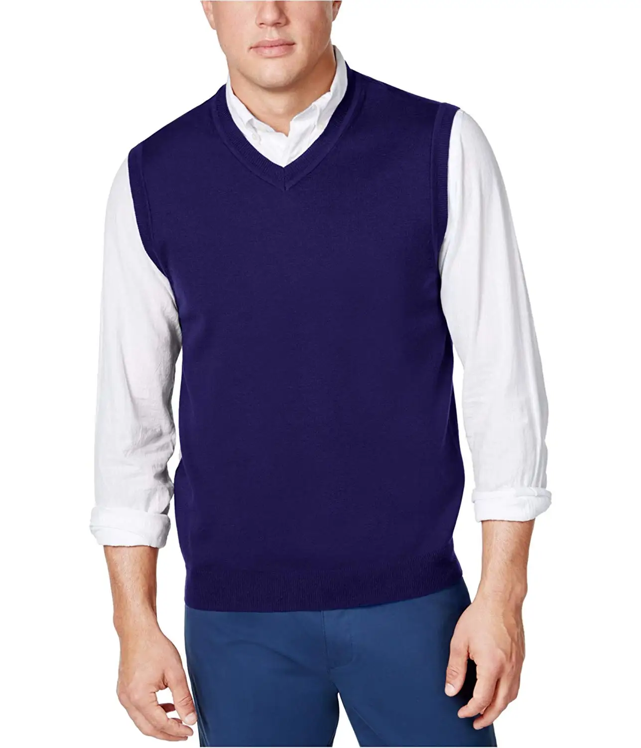 Colygamala Mens Casual V-Neck Cable Knit Cashmere Sweater Vest with Front Button Khaki Sleeveless Vest