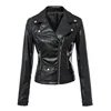 Women's Faux Leather Moto Biker Short Coat PU Jacket Y10538