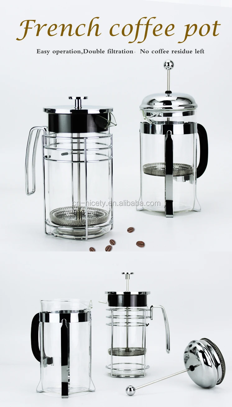 HomeDecTime 1pc Caffettiera A Pistone In Acciaio Inossidabile Francese Caffettiera 600 Ml 15.3x8.5cm