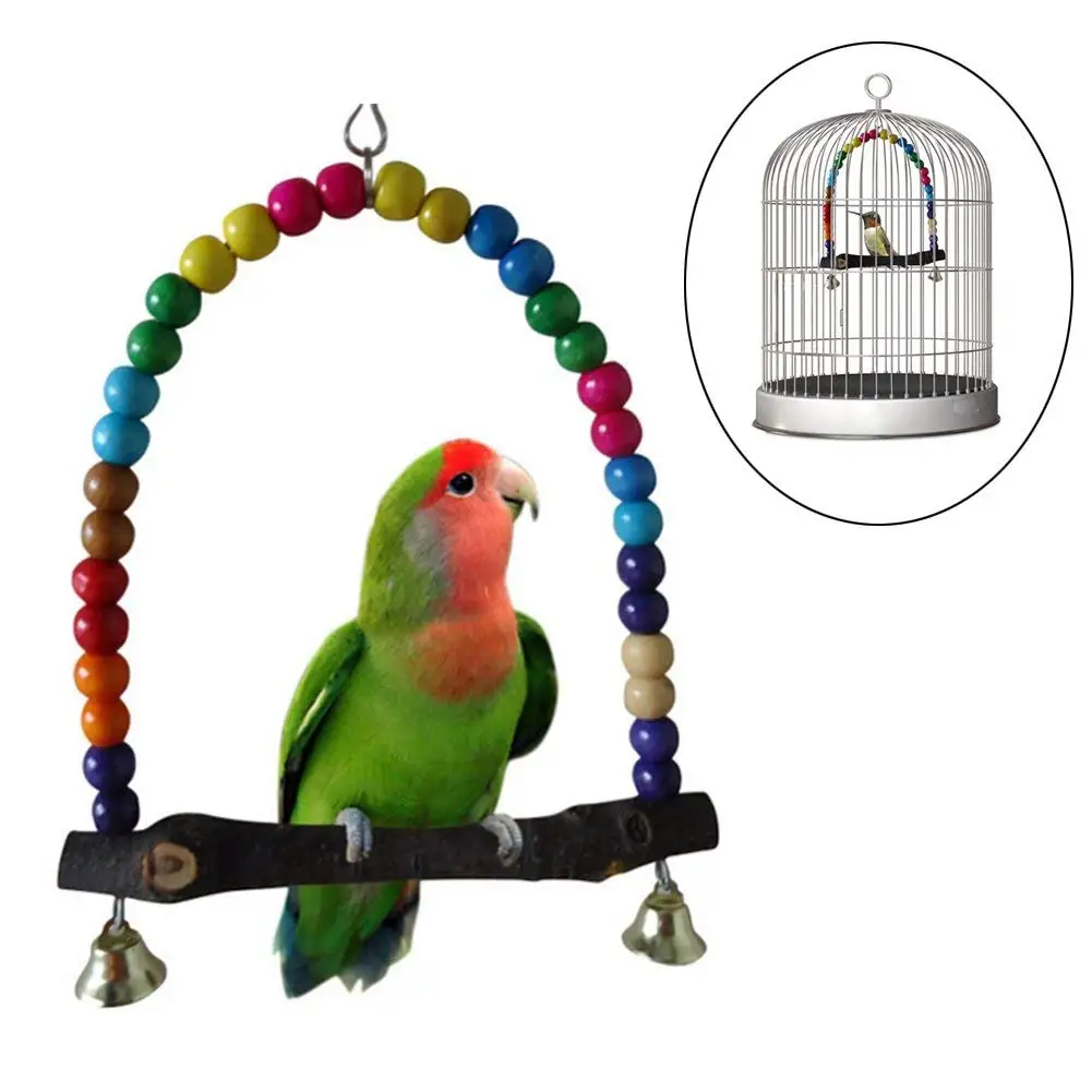 Buy Nodykka Bird Mirror Bird Swings Wood Perches Cage Play Toys Stands ...