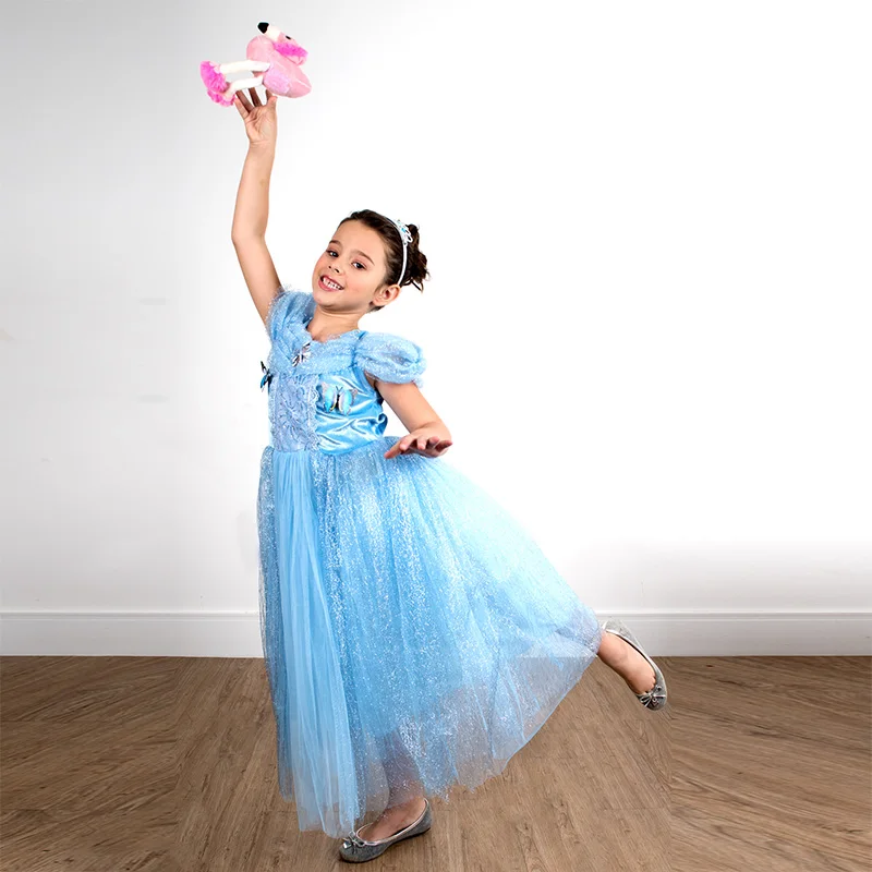 New Children's Carnival Party Costume pink  Costumes Butterfly Puff Sleeve Dress