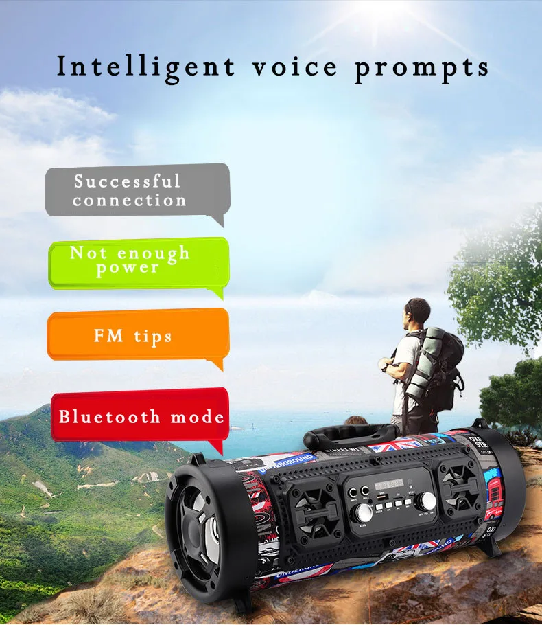Hifi Portable wireless Speaker FM Radio Move KTV 3D Sound system Sound bar sub woofer portable column FM radio speaker - ANKUX.COM