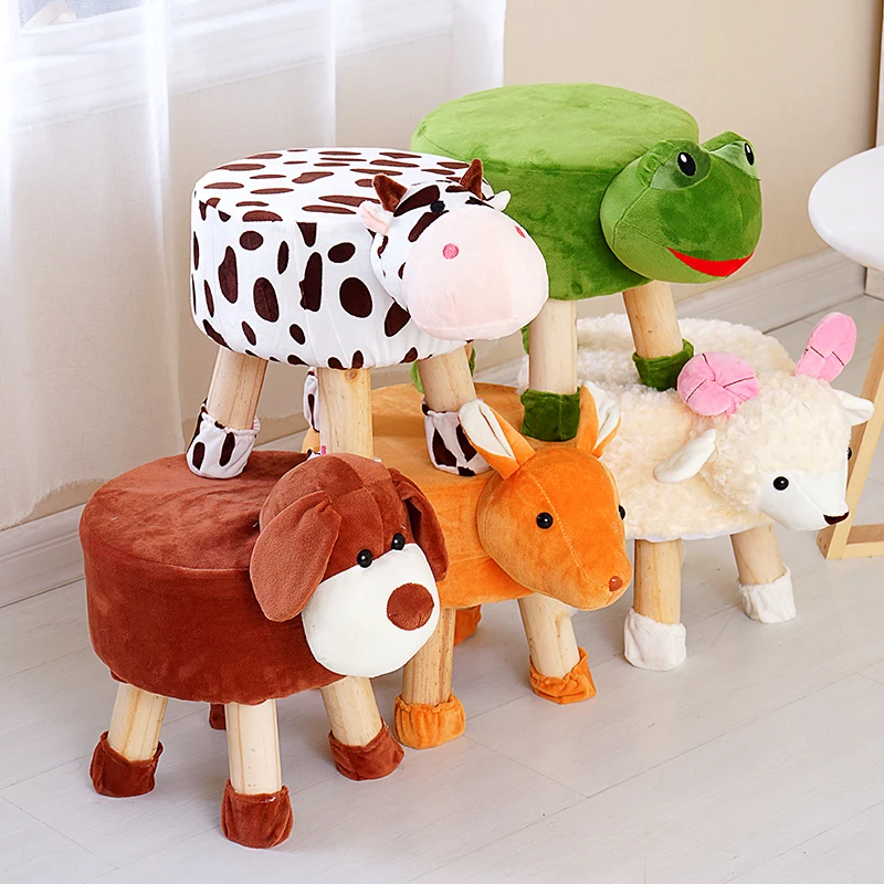 High Quality Modern Style Animal Shape Storage Children's Stool Wooden