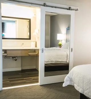 White Painted Mirror Sliding Barn Door Bathroom White Painted Mirror Sliding Barn Door Bathroom