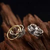 Sun Wukong Monkey King 925 Sterling Silver Rings Gold Color Decorative pattern Tight spells Ring Jewelry HR098