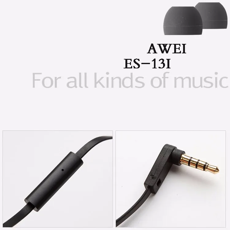 ES-13I AWEI Mobile Phone Accessories Factory In China 3.5mm Jack Best Call Center Headset In Ear Headphones Manufacturers