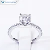 Tianyu Customized 14k/18k white Gold ring 1.5ct round heart&arrow colorless forever one moissanite engagement lady ring