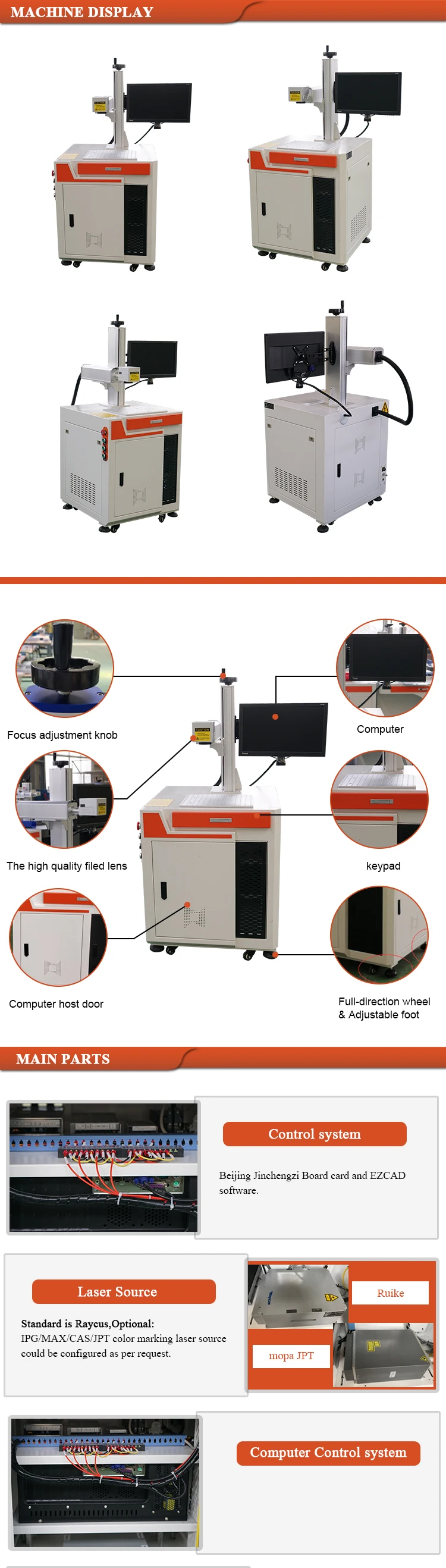 Cheap jinan Jewelry 10W 20W 30W 50W 30 watt mopa color ipg metal steel mini portable 3d rotary fiber laser marking machine price