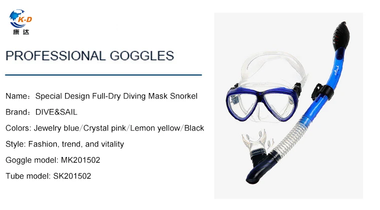 Adult Dive Mask Swimming Goggles With Dry Breath Tube Snorkel Scuba Snorkelling 