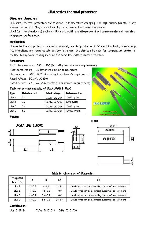Temperature Bimetal Switch Klixon 17am Motor Bimetal Thermal Switch