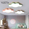 Kids Cloud Acrylic Panel Lamp Multi Color LED Wooden Ceiling Light
