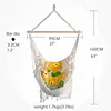 Outdoors Hammock Chair Large Cavas Rope Hanging Chair Swing With Wood Bar Comfortable Lightweight For Indoor
