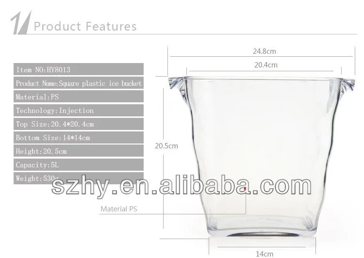 5l Acrylic Clear Square Ice Bucket Buy Ice Bucket Acrylic,Square Ice
