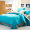 Plain dyed polyester woven bedding fabric for home textile /hotel bed sheet brushed solid color microfiber fabric in rolls