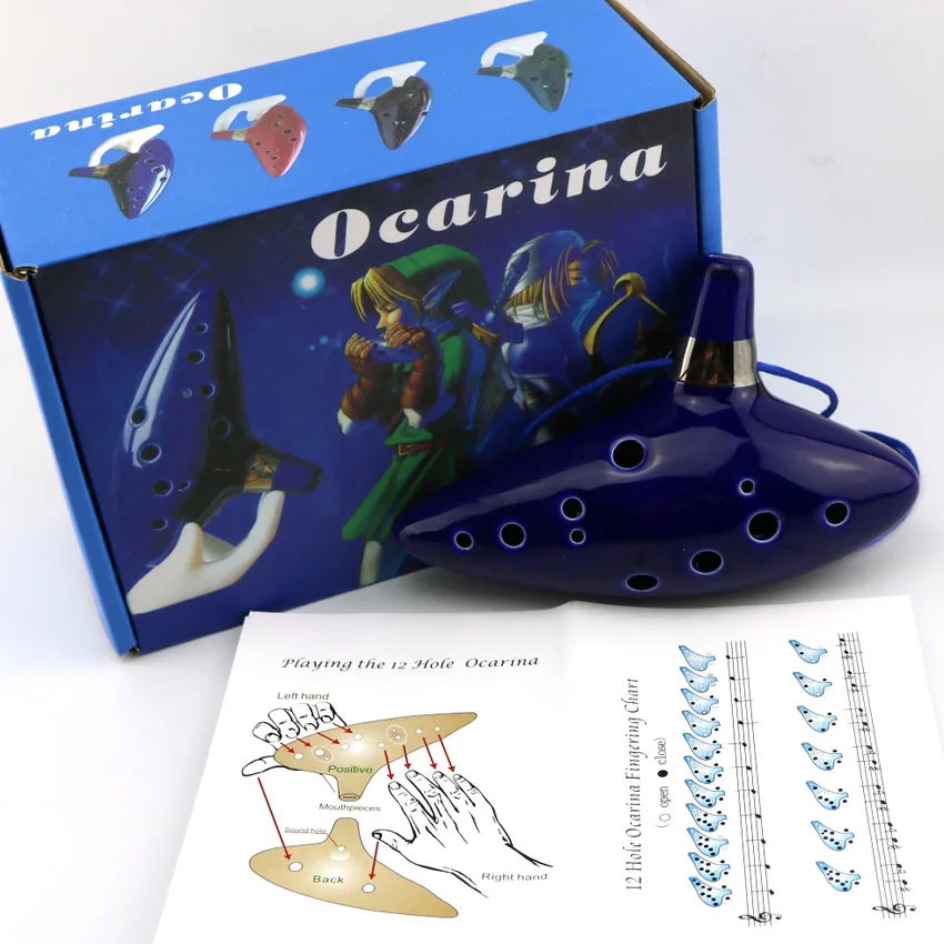 2018 New Musical Instrument 12 Holes Zelda Ceramic Ocarina For Sale