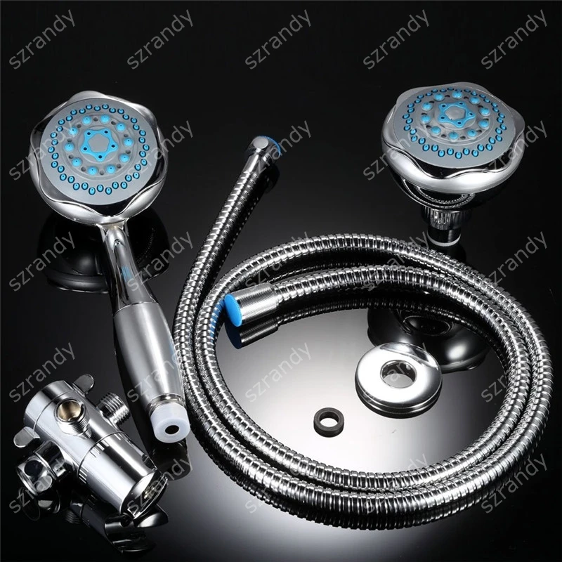 Wallmounted Dual Head 2 In 1 Bath Shower Spray Set With Handheld
