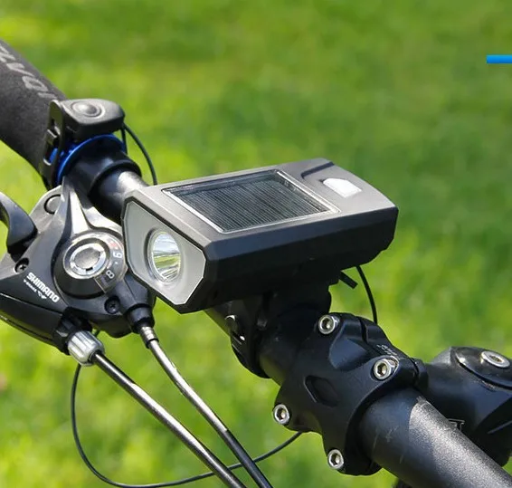 Solar Powered Bike Light With 140dB Horn Waterproof Rechargeable LED Bicycle Set 