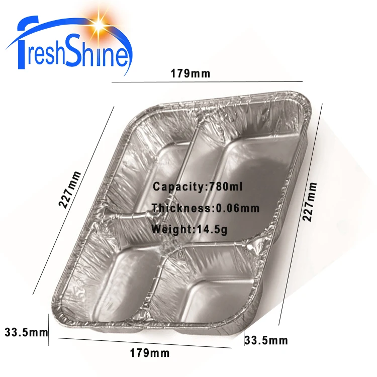 4 Compartment Aluminum Foil Lunch Box With Lid Buy 4 Compartment