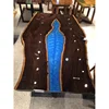 Stunning live edge solid Ebony wood slab river dining table gorgeous epoxy resin table