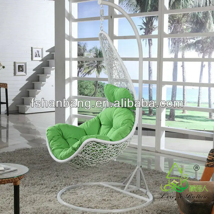 Promocional barato todo el tiempo blanco de ratán Patio colgando Swing