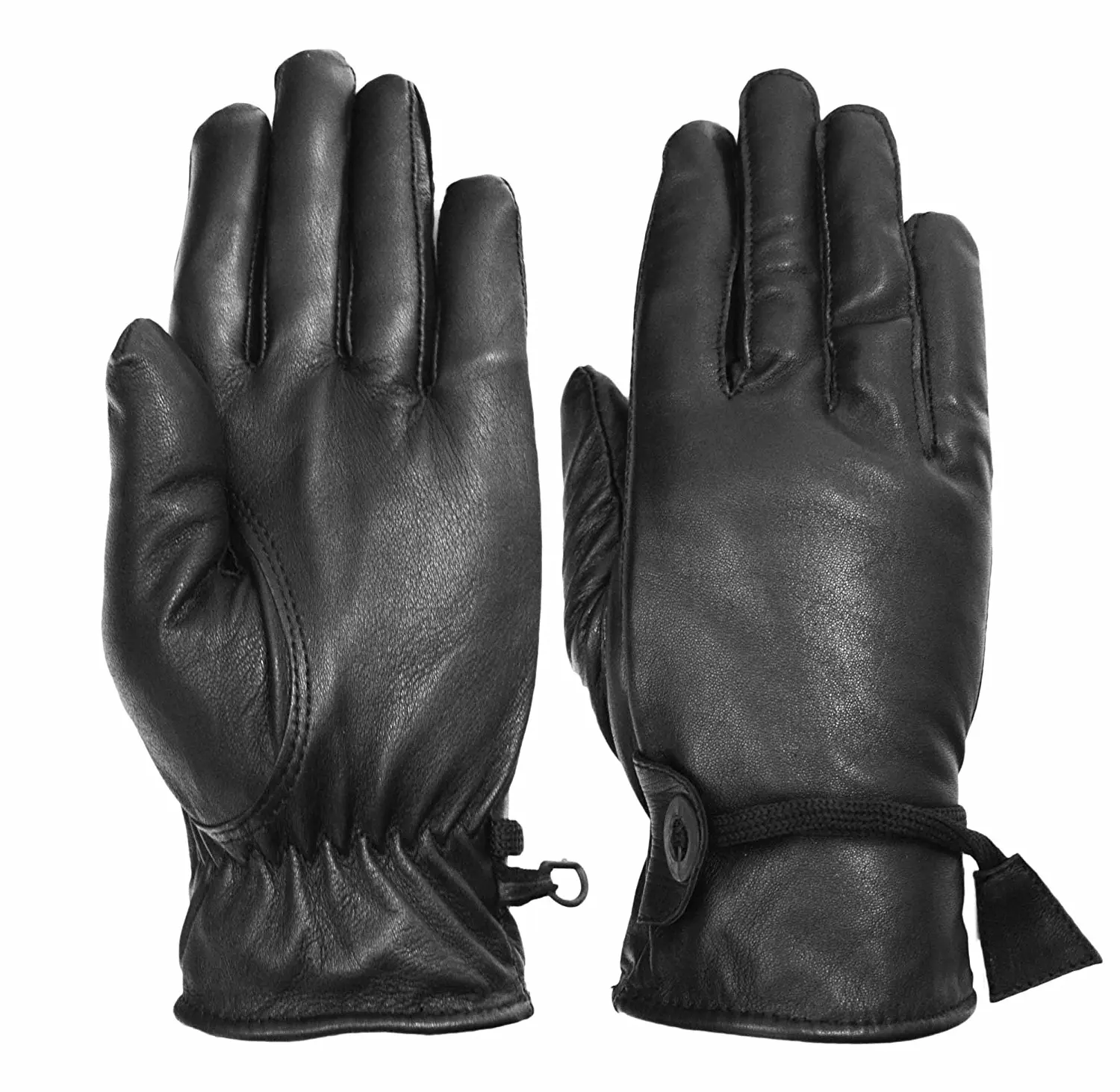 Vance Leathers Women's Premium Lined Motorcycle Riding Gloves - Black - L
