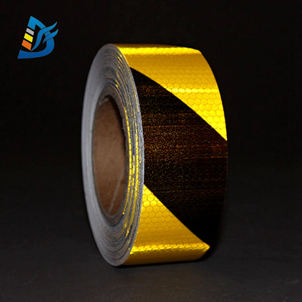Pvc Reflective Warning Yellow And Black Reflective Tape Customization