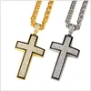 latest mens gold plated large cross pendants costume jewelry for jewelry making