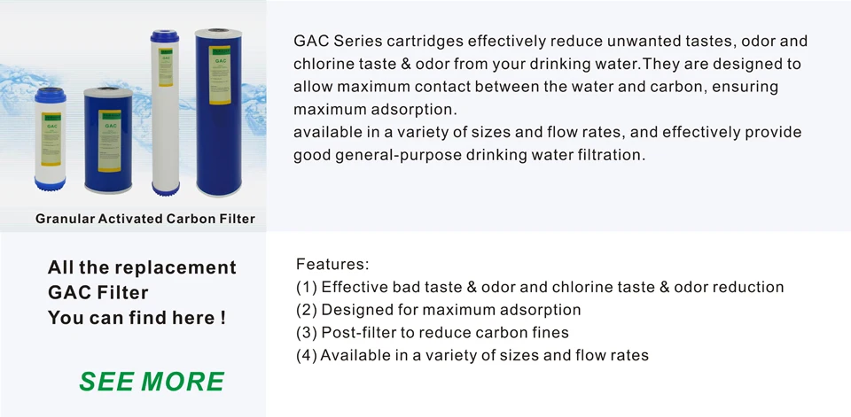 Big Blue 20"x 4.5" Whole House GAC Granular Activated Carbon Water Filter. 1 