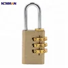 keyless security brass combination padlock,mini rectangular safety brass password lock