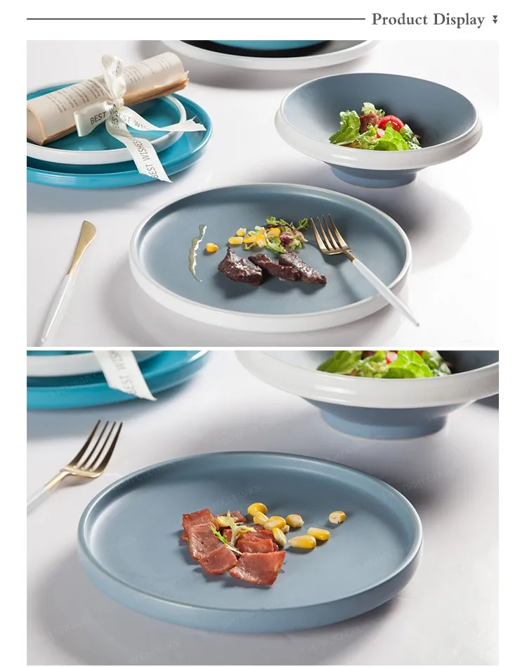product-Two Eight-wedding ceramic salad plate japanese black ceramic plate supplier-img
