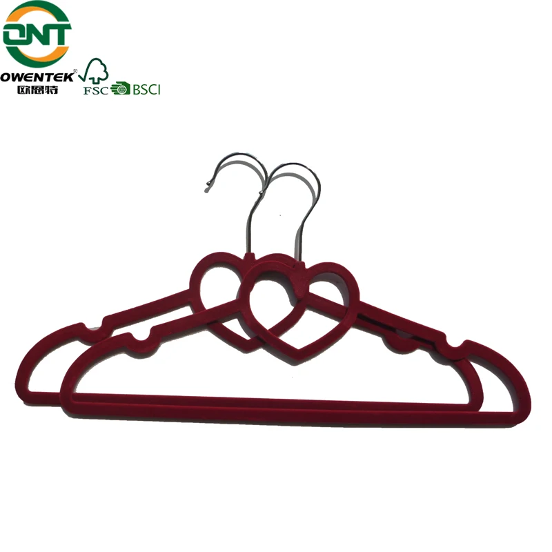 Nonslip Purple Velvet Hanger Plastic Clothes Hanger Cute Design Velvet
