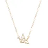 Women Cute Bird Long Chain Necklaces Party Gift New Fashion Friendship Handmade Necklace Lovely Origami Crane Pendant Necklaces