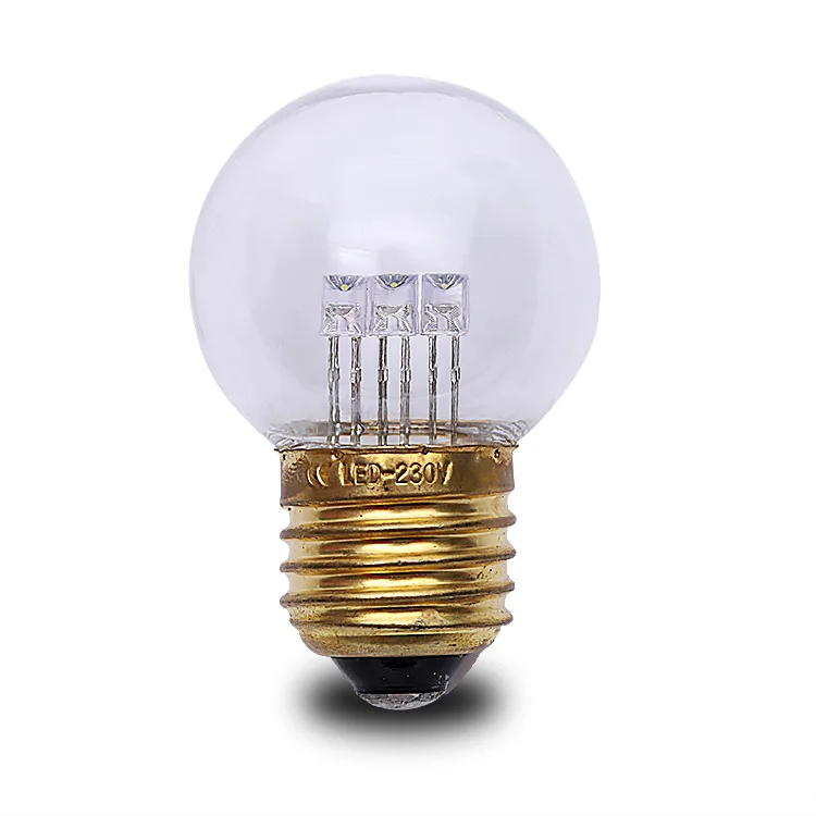 Ningbo plastic bulbs supplier B22 led lamp 220v warm white 1w e27 led globe golf ball bulb