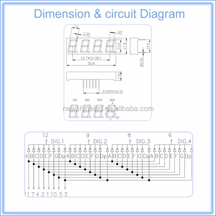 4 Digit Seven Segment Led Display Datasheet Orange Led Digital Display 0.52 Inch Led 7 Segment