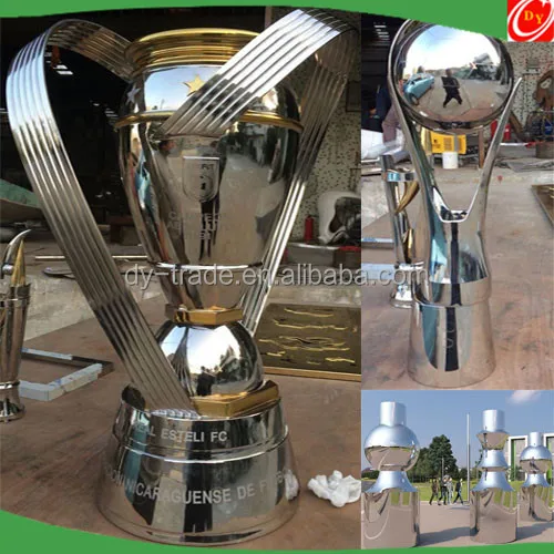 Golden Color Stainless Steel Trophy Cup, Metal World Cup Trophy for Sport Match
