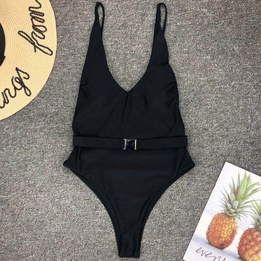 2021 Sexy One Piece Swimsuit Women High Cut Backless Swimwear - Buy ...