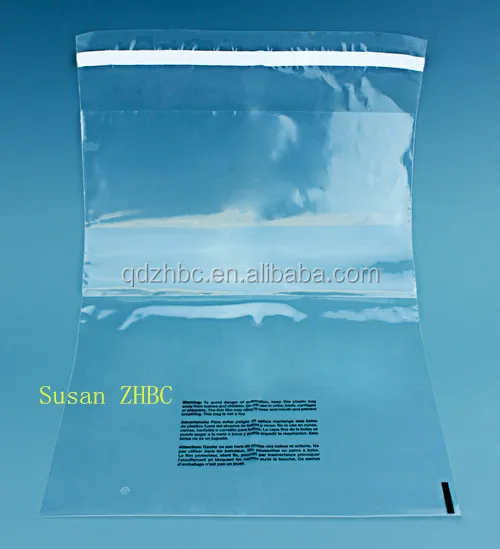 1.5 mil Clear Resealable Poly Bags with Suffocation Warning print Top Seal LDPE
