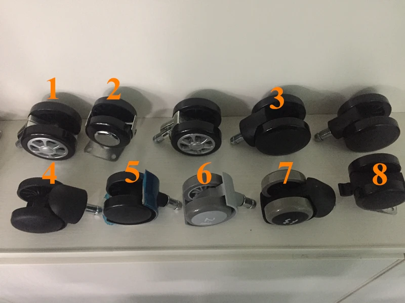 Safe threaded stem double brake black nylon 2 inch baby cot wheels