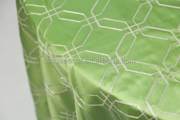 Fancy moroccan shape embroidery taffeta wedding table cloth