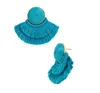 Zooying blue spiral macrame earrings with spiral stud