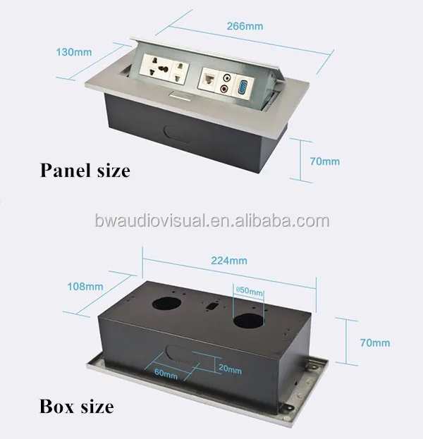Hidden Pop Up Table Switch Outlet / Desk Top Connection Socket Box ...