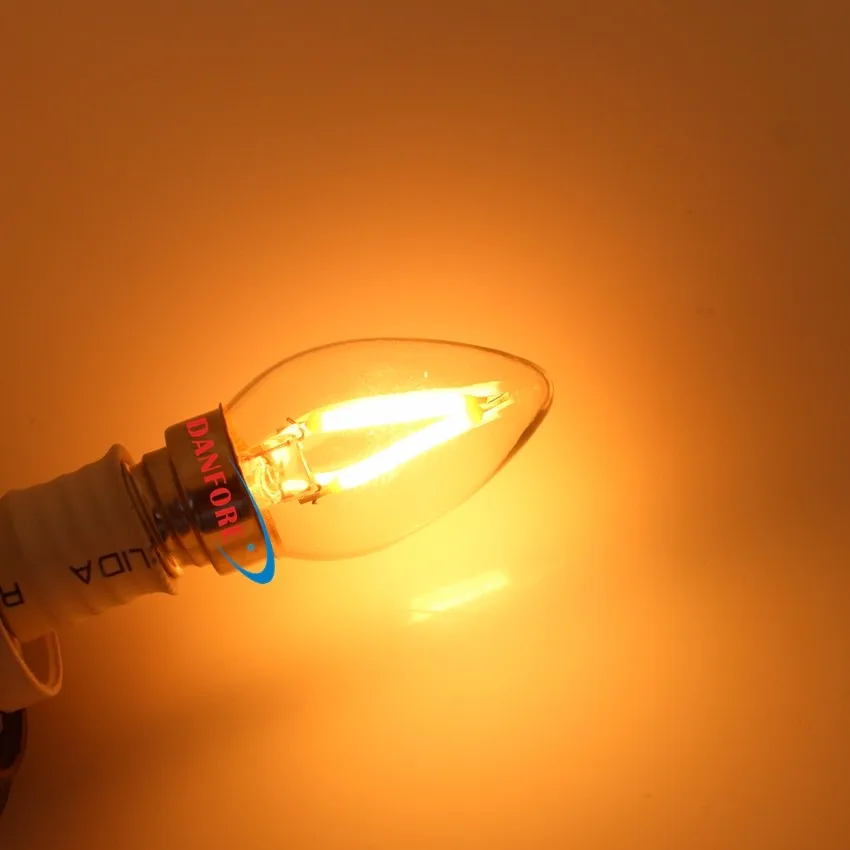 Flicker Flame Mini Light Bulbs Candelabra Base C7 3 Length Clear 6