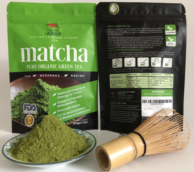 
100G Organic Matcha Green Tea Powder with Private Label 
