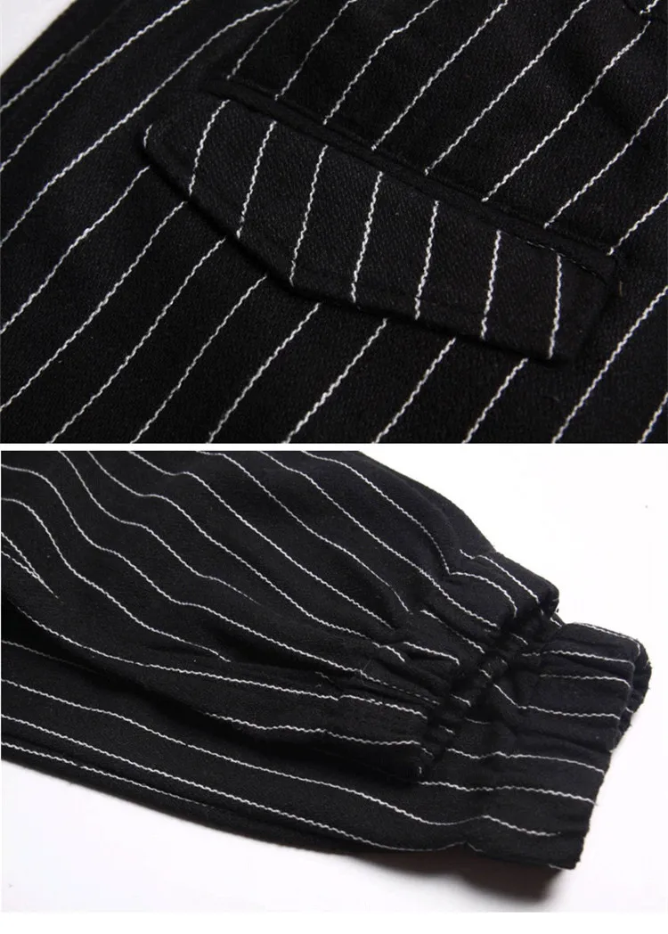 mens black and white horizontal striped pants