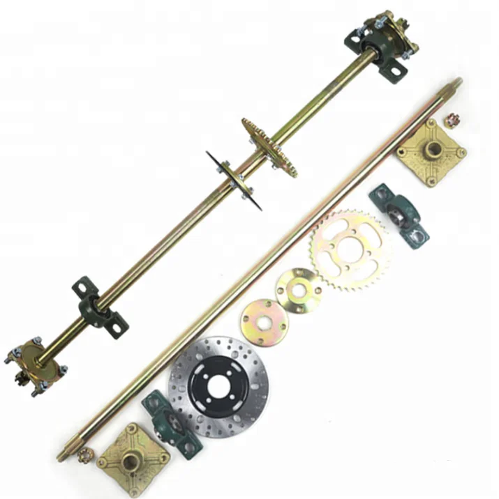 Go Kart Rear Axle Assembly Brake Kit Complete Wheels Hubs For Mini Kids