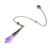 2 in 1 Reiki Healing Gemstone Necklace Jewellery Amethyst Spiritual Chakra Crystal Dowsing Pendulum