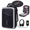 custom personality anti theft usb double shoulders back pack school bags storage bag with headphone