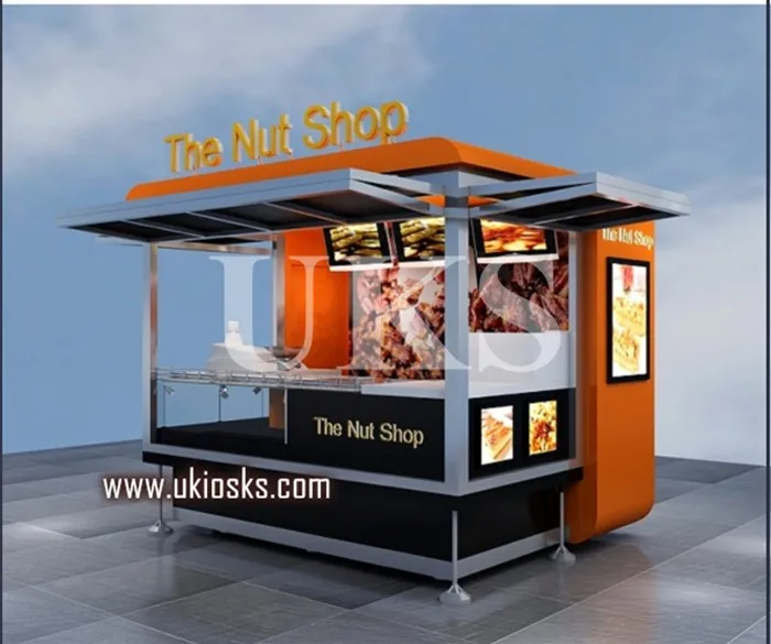 3 by 2 meters metal mobile nuts display retail kiosk for sale, View ...